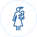 Illustration of woman holding a baby
