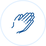 Illustration of two hands held together in prayer
