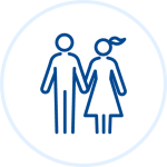 Illustration of man and woman holding hands