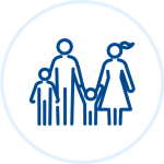 Illustration of a family with two children